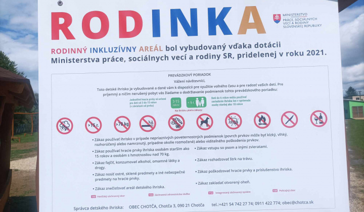Výstavba detského inkluzívneho ihriska RODINKA v obci Chotča